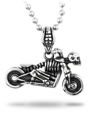 Naszyjnik ze stali z motywem motocykla