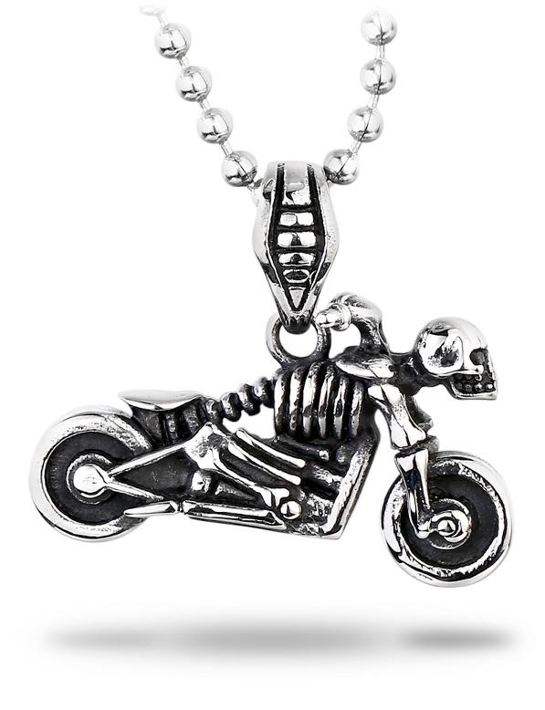 Naszyjnik ze stali z motywem motocykla 1 Naszyjnik ze stali z motywem motocykla